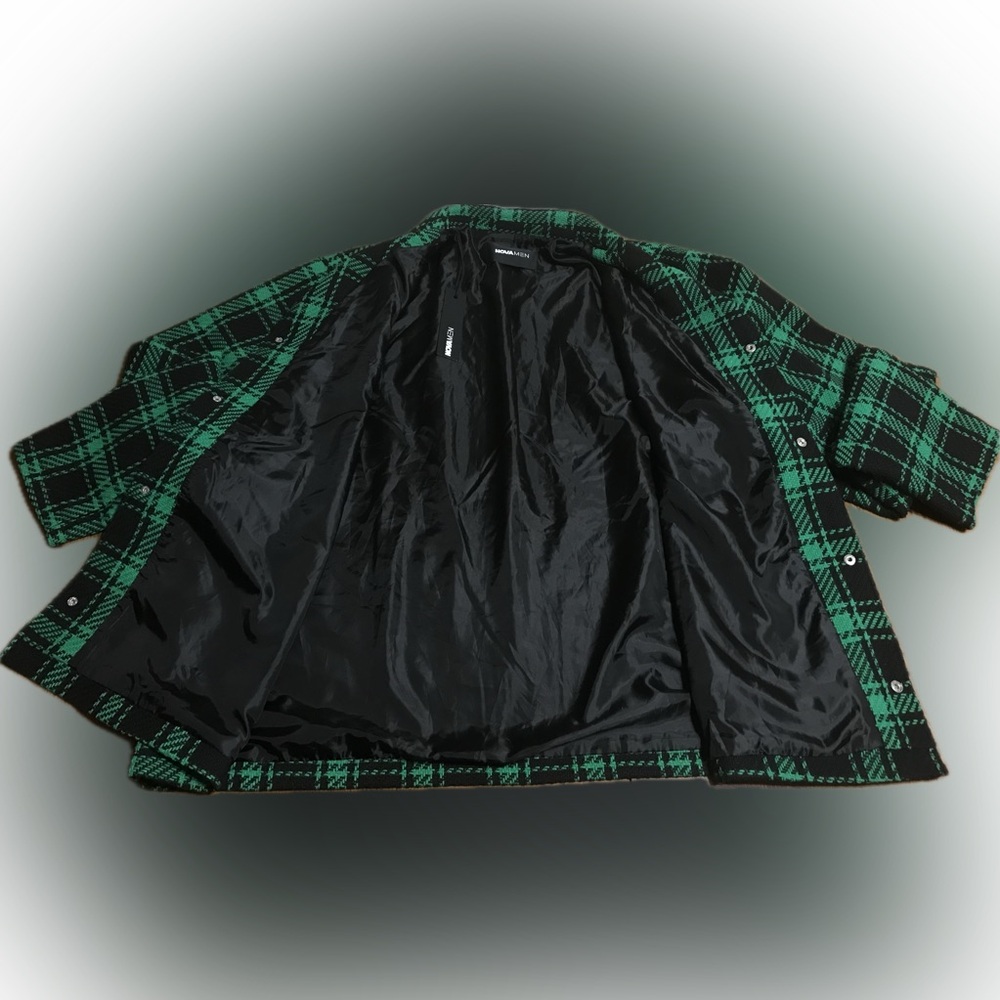 NWT Green Plaid Fitch Tweed Blazer Shacket from Fashion Nova men’s size 3XL - Picture 3 of 11